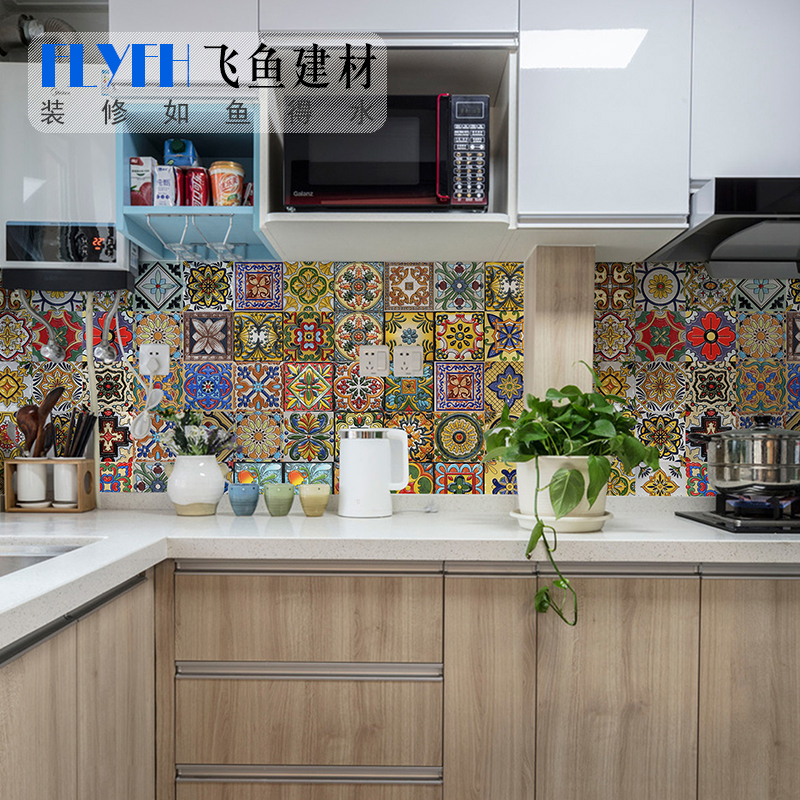 小花磚100x100地中海複古廚房衛生間牆磚腰線角花北歐陽台仿古磚在類目 家裝主材, 瓷磚, 瓷磚裝飾附件, 花片中 - 來自Buy2taobao.com提供專業的淘寶代購服務