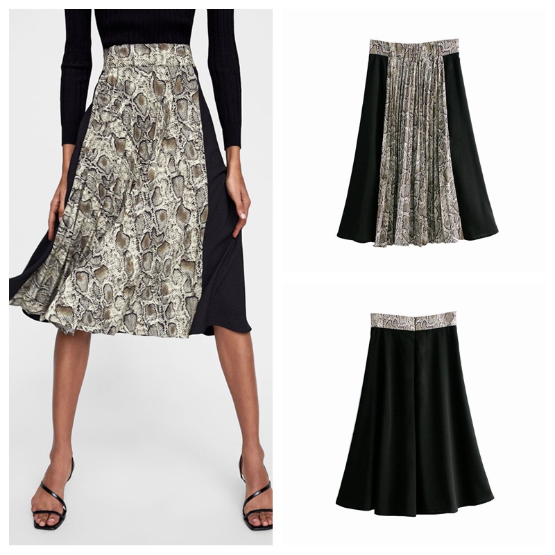 Summer new animal print pleated skirt women patchwork skirt在類目 女裝/女士精品, 半身裙中 - 來自Buy2taobao.com提供專業的淘寶代購服務