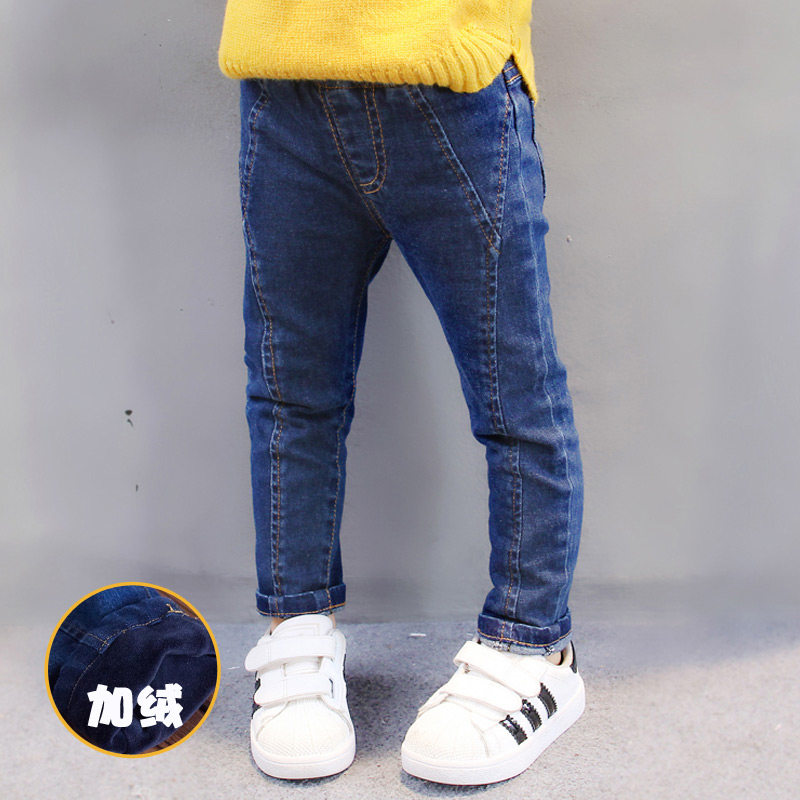 女宝宝冬装1-2-3岁4女童裤加绒牛仔裤儿童加厚韩版裤子潮休闲童装
