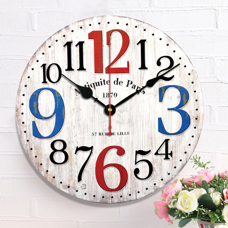 Mediterranean Sea European country Retro American style a living room personality originality Simplicity bedroom Mute modern Wooden wall clockin the Home accessories , Home bell ornaments/Alarm Clock , Wall clock category - from Buy2taobao.com to provide professional Taobao agent buy service