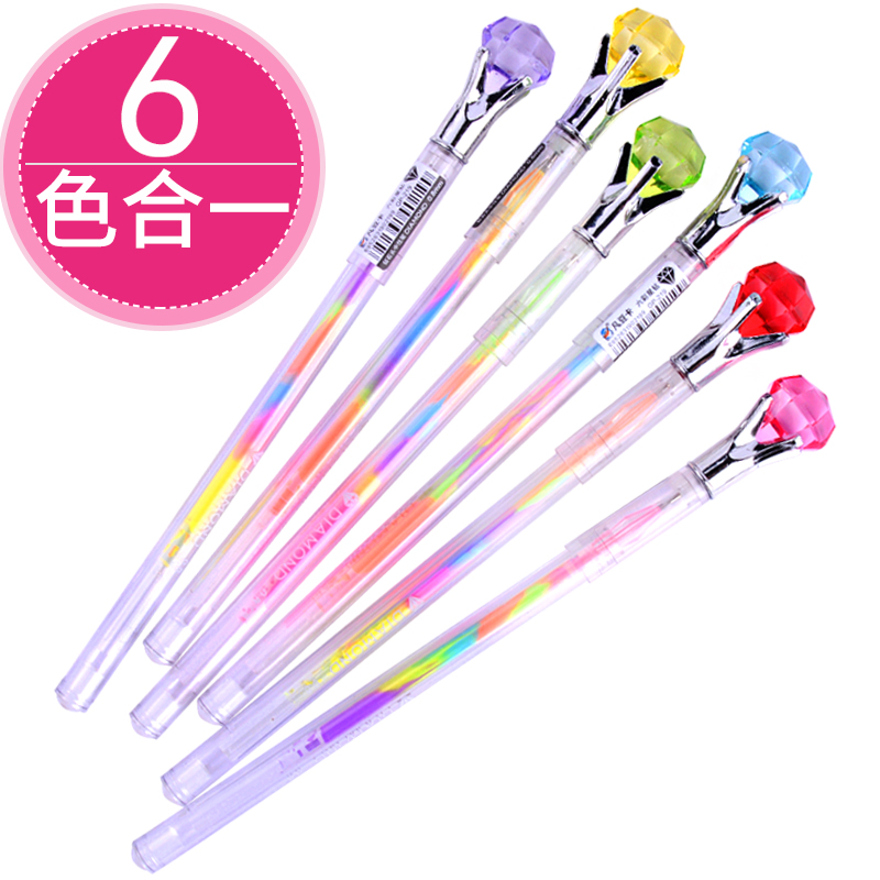 钻石彩笔六色合一渐变彩色水粉笔变色笔创意粉彩荧光标记笔学生用|msdalam kategori Kamus elektronik/buku kertas elektronik/alat tulis, pen/Instrumen bertulis, Penyerlah - dari Buy2taobao.com untuk memberikan perkhidmatan ejen Taobao profesional membeli