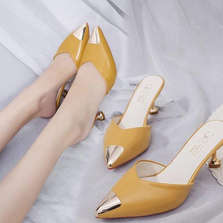 2019 summer new pattern Korean Edition one word Baotou sandals Tip Women's Shoes Shallow mouth Stiletto High-heeled shoes Sandalsin the Men's Shoes, Slippers category - from Buy2taobao.com to provide professional Taobao agent buy service