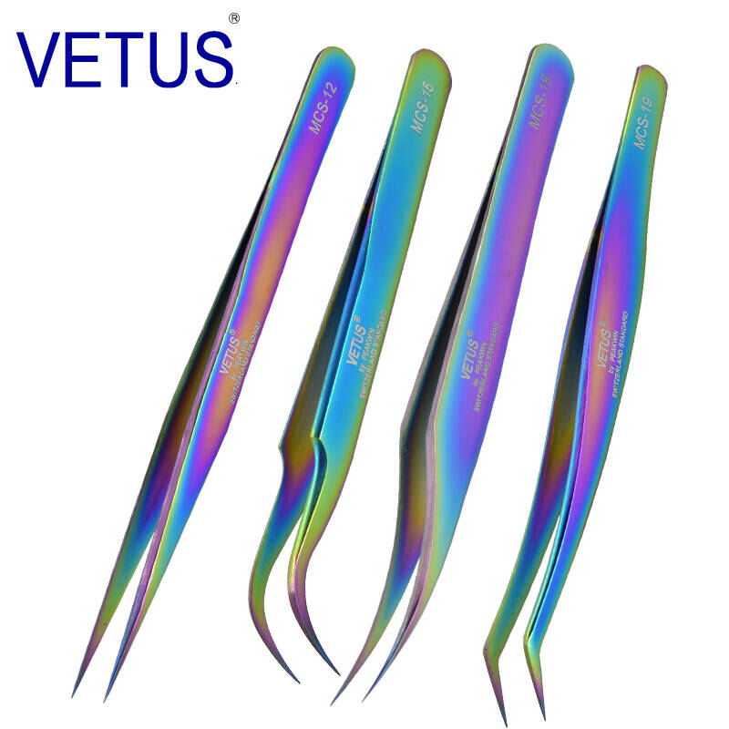 VETUS MCS Colorful series Beauty Tweezers 4 Set Kim Yu clip Dolphin folder Stainless steel Anti-acidin the Hardware/Tool , Hand Tools , Holding Tools , Other Holding Tools category - from Buy2taobao.com to provide professional Taobao agent buy service