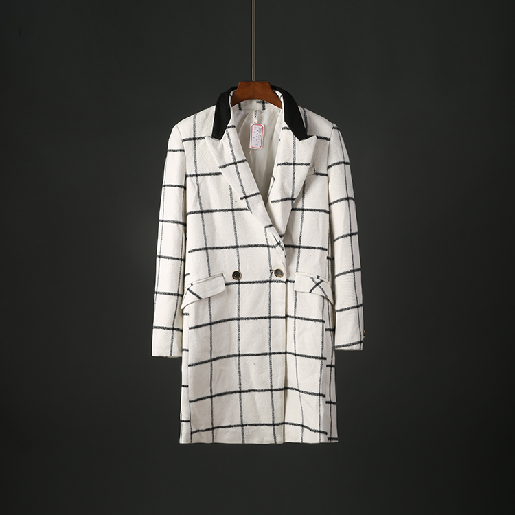Autumn and winter new pattern Woolen coat fashion Color matching Neckline Lapel overcoat Double-breasted Plaid Woollen cloth overcoat 4404in the Men's clothing, Woolen coat category - from Buy2taobao.com to provide professional Taobao agent buy service