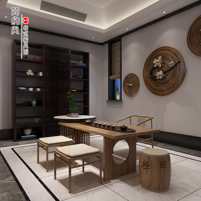 New Chinese style solid wood Tea tables and chairs combination Buddhist mood modern Simplicity Tea Service Tearoom Ash Kungfu Online Make tea stoolin the Residential furniture , Tables , Other Tables category - from Buy2taobao.com to provide professional Taobao agent buy service