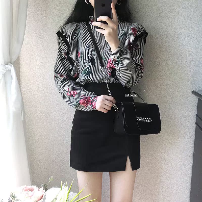 高腰开叉半身裙春夏女2019新款韩版百搭鹿皮绒黑色包臀短裙一步裙|ruв категории Женская одежда, юбка - от Buy2taobao.com для оказания профессиональной услуги покупки агента Taobao