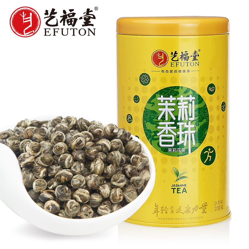 艺福堂茶叶 特级茉莉花茶 茉莉龙珠 浓香型茉莉香珠 200g/罐|msdalam kategori teh, alternatif/bunga/buah-buahan/pemprosesan semula teh, pemprosesan semula teh - dari Buy2taobao.com untuk memberikan perkhidmatan ejen Taobao profesional membeli