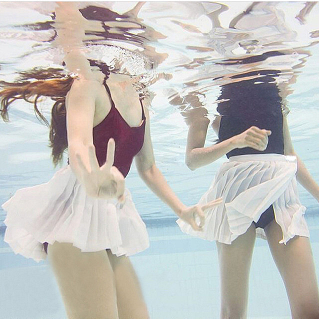 Korean tide bathing suit Thailand Retro Show thin Pleated Chiffon Skirt Big chest Small chest triangle One-piece swimsuitsin the Sports/Yoga/Fitness/Fans supplies , Swim , Piece swimsuit category - from Buy2taobao.com to provide professional Taobao agent buy service