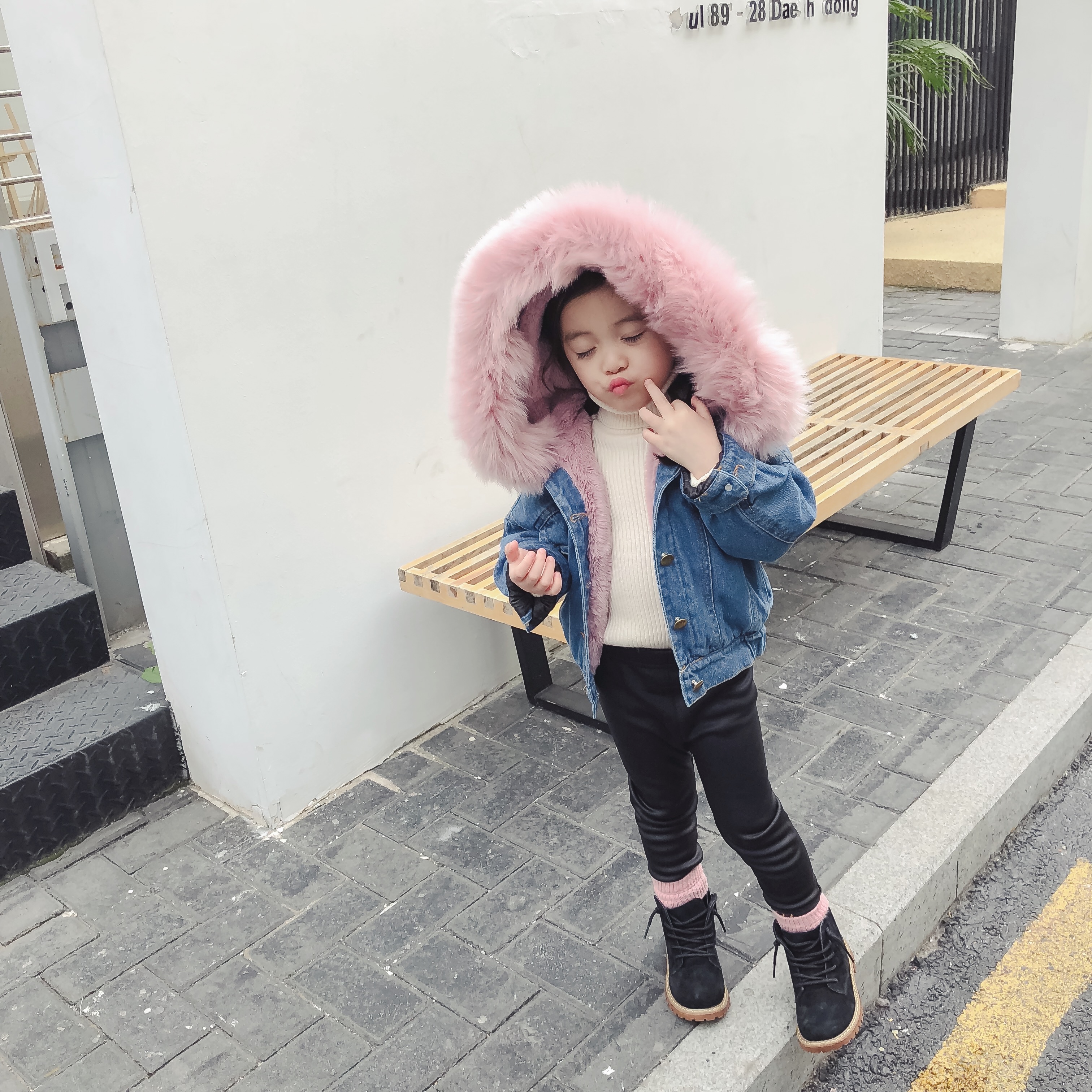 童装女童冬装2018新款加厚冬季牛仔外套宝宝秋冬上衣儿童加绒棉衣|ruв категории Детская одежда, ватник/хлопок - от Buy2taobao.com для оказания профессиональной услуги покупки агента Taobao