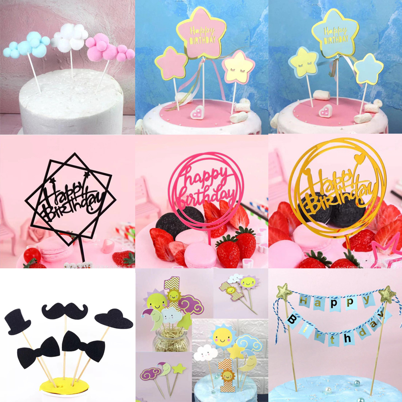 Birthday Cake decorate Inserted card Acrylic birthday three-dimensional Flaky clouds Flags Net Red birthday party plug-in unitin the Home accessories , Vase/Flower/Artificial flowers/Imitation jewelry , Simulation of fruit category - from Buy2taobao.com to provide professional Taobao agent buy service
