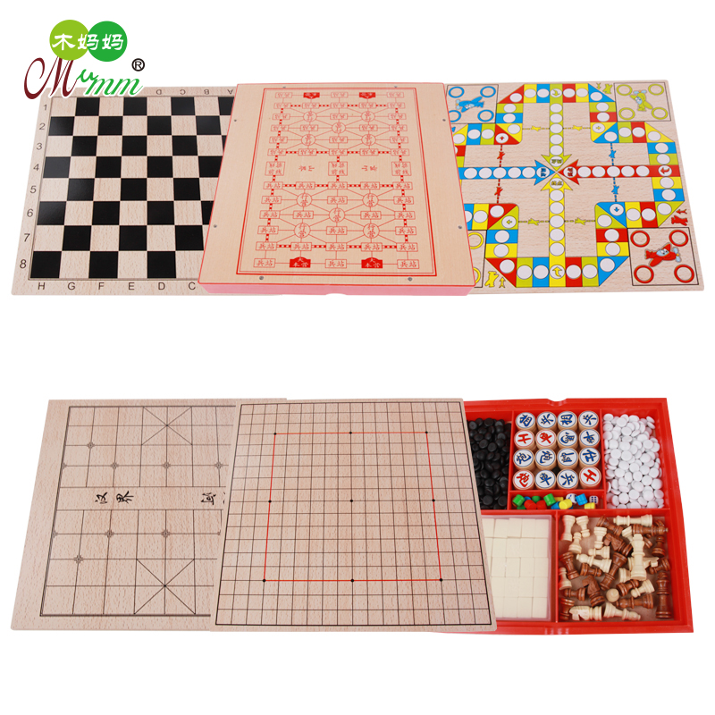 儿童早教多功能六合一棋盘木质玩具 国际象棋飞行棋亲子棋类游戏|ruв категории игрушка/коляска/головоломка/блоки/модель, детей шахматы/настольные игры, рейс в шахматы - от Buy2taobao.com для оказания профессиональной услуги покупки агента Taobao