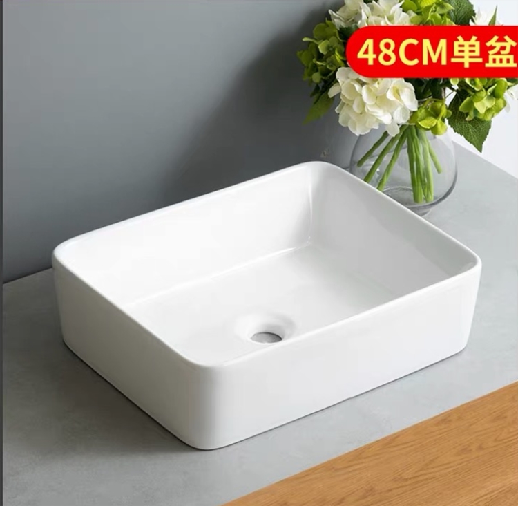 陶瓷台上盆 方形白色面盆 阳台 洗手间 北欧简约水池洗手盆陶瓷盆|msdalam kategori keluarga memasang ibu, kelengkapan peribadi, sinki, kaunter Basin - dari Buy2taobao.com untuk memberikan perkhidmatan ejen Taobao profesional membeli