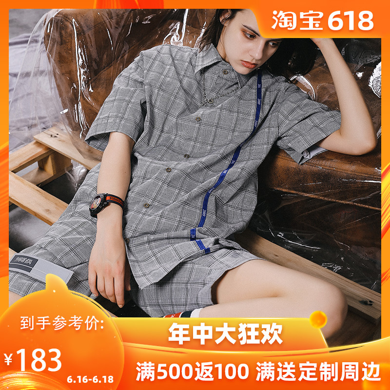 GRKC Official Retro Small bunch Short sleeved shirt men and women lovers Hip hop street Chaopaiin the Women's clothing/Boutique , Shirt  category - from Buy2taobao.com to provide professional Taobao agent buy service