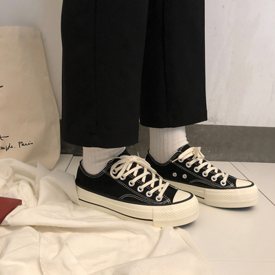 林先参厚底ins帆布鞋女超火2018新款韩版百搭学生原宿ulzzang板鞋