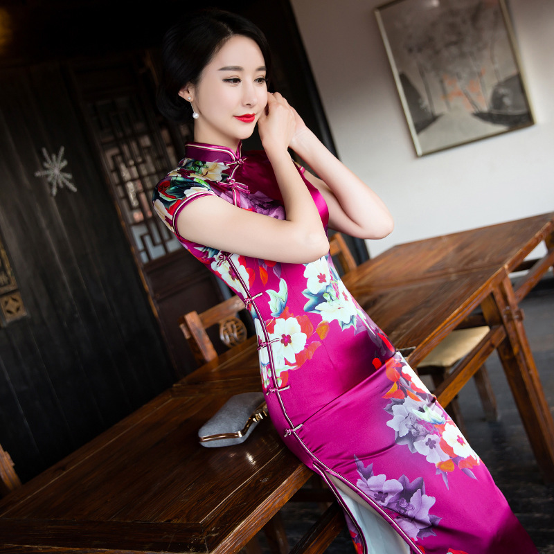 包邮打折中国风长款修身改良时尚真丝旗袍裙礼服杭州女式日常唐装|ruв категории Женская одежда, Cвадебные платья, ципао - от Buy2taobao.com для оказания профессиональной услуги покупки агента Taobao