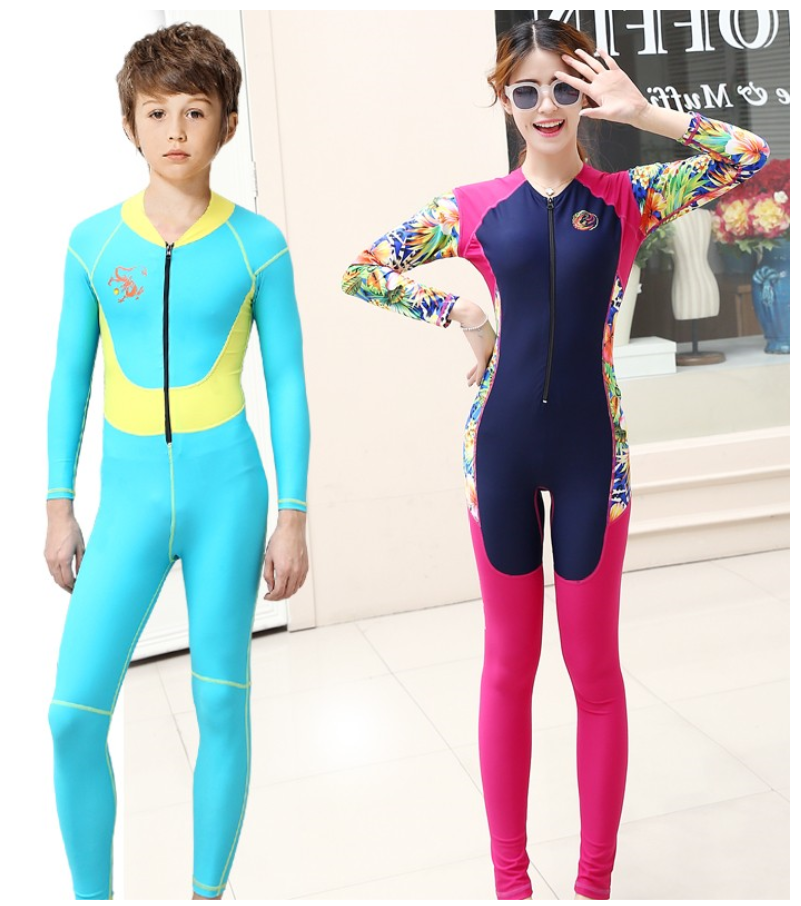 zipper Swimsuit men and women Big boy Piece swimsuit With children girl Long sleeve Sunscreen conservative Swimming suitin the Sports/Yoga/Fitness/Fans supplies , Swim , Parent Family Pack category - from Buy2taobao.com to provide professional Taobao agent buy service