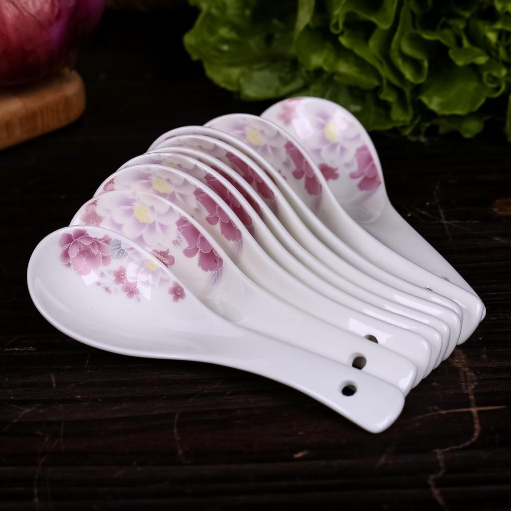 景德镇 新品10个小勺子 家用陶瓷骨瓷汤勺汤匙饭勺调羹微波炉包邮|ruв категории посуда, посуда, вспомогательные фарфор, ложка/совок - от Buy2taobao.com для оказания профессиональной услуги покупки агента Taobao