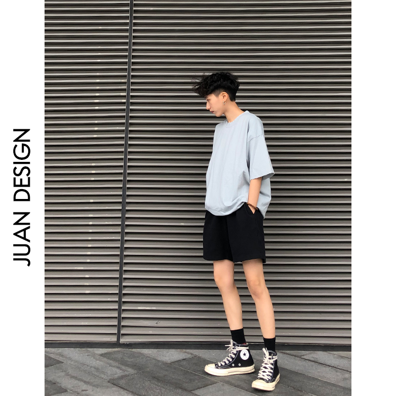 JUAN / 阿卷 原创 定制 INS风 黑色 休闲百搭夏季 短裤|msdalam kategori Pakaian Lelaki, seluar santai - dari Buy2taobao.com untuk memberikan perkhidmatan ejen Taobao profesional membeli