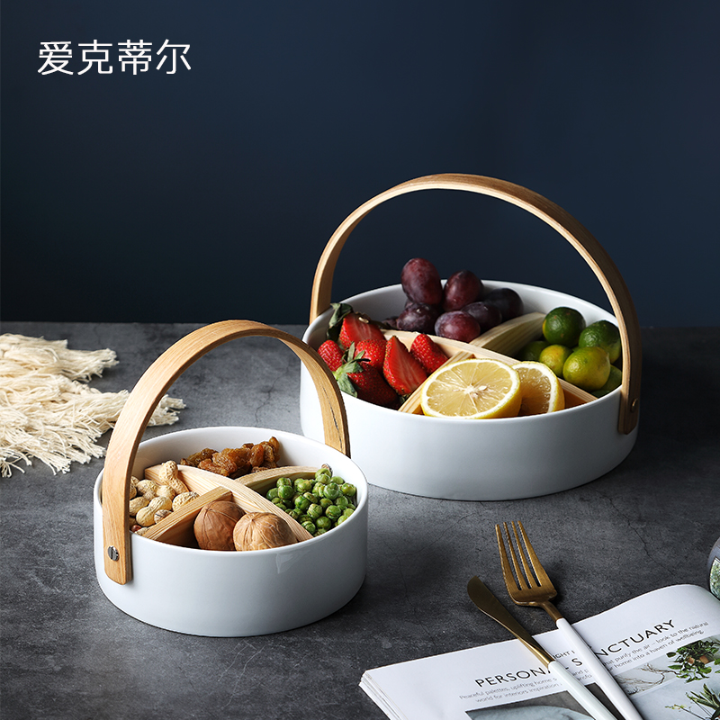 New products ceramics Dried fruit tray Nordic snacks A snack Nuts plate Candy fruit snack hand basketin the Tableware , Tableware , Fruit bowl/Fruit plate/Hamper category - from Buy2taobao.com to provide professional Taobao agent buy service