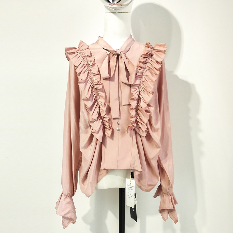 OND蝴蝶结领口木耳边套头衬衫19117|msdalam kategori Butik wanita / wanita, shirt - dari Buy2taobao.com untuk memberikan perkhidmatan ejen Taobao profesional membeli