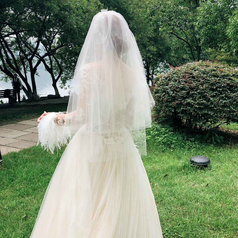 新娘韩式简约软头纱裸纱透纱结婚婚纱头纱影楼拍照头纱米白色仙|ruв категории Аксессуары, свадебное платье, аксессуары, вуаль - от Buy2taobao.com для оказания профессиональной услуги покупки агента Taobao