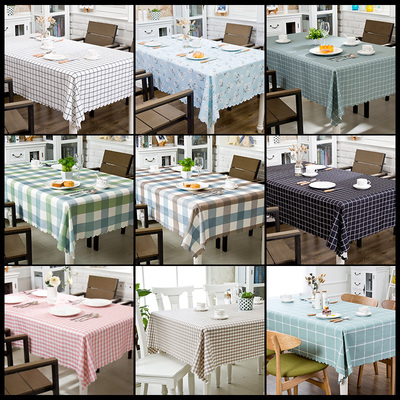 桌布布艺棉麻简约台布防水防油免洗PVC塑料餐桌垫长方形家用北欧