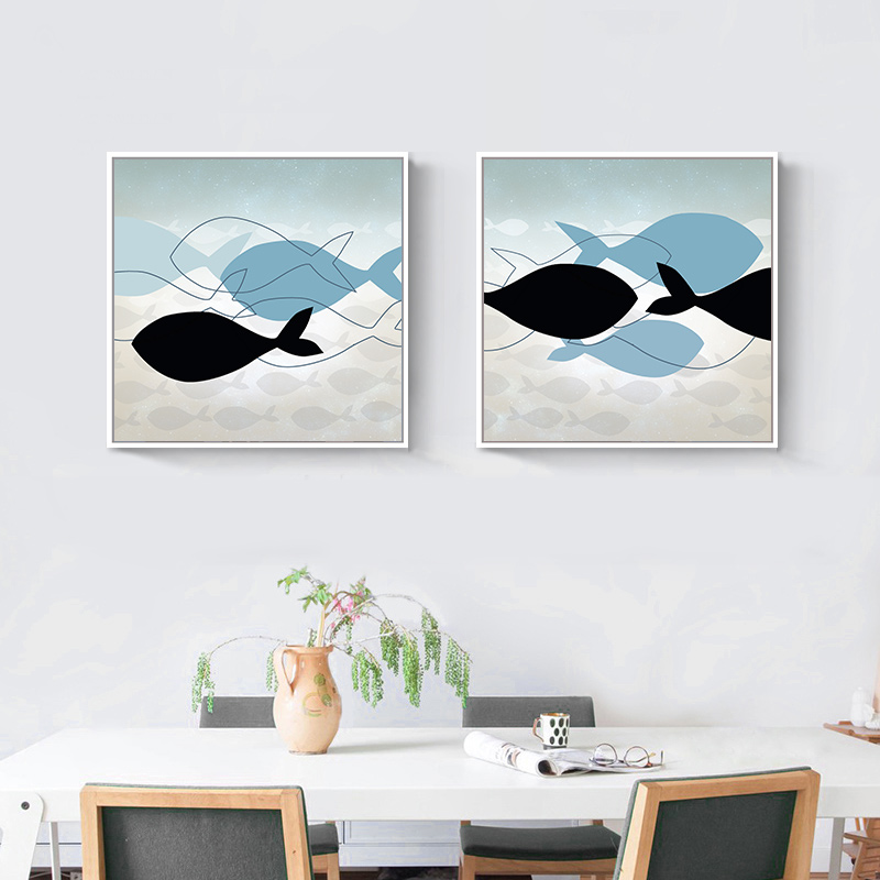艺栢氛地中海客厅装饰画沙发背景墙卧室床头挂画现代简约北欧鱼画在类目 家居饰品, 装饰画, 现代装饰画中 - 来自Buy2taobao.com提供专业的淘宝代购服务