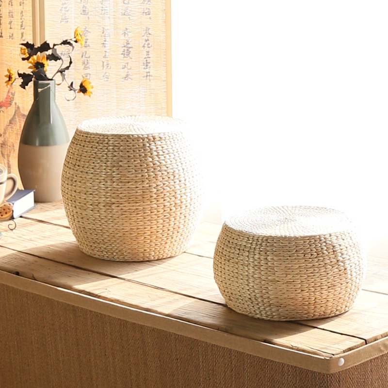 客廳加座家用藤草編坐墩換鞋凳坐墩榻榻米圓凳客廳矮凳實木小凳子在類目 住宅傢俱, 坐具類, 凳類, 矮凳中 - 來自Buy2taobao.com提供專業的淘寶代購服務