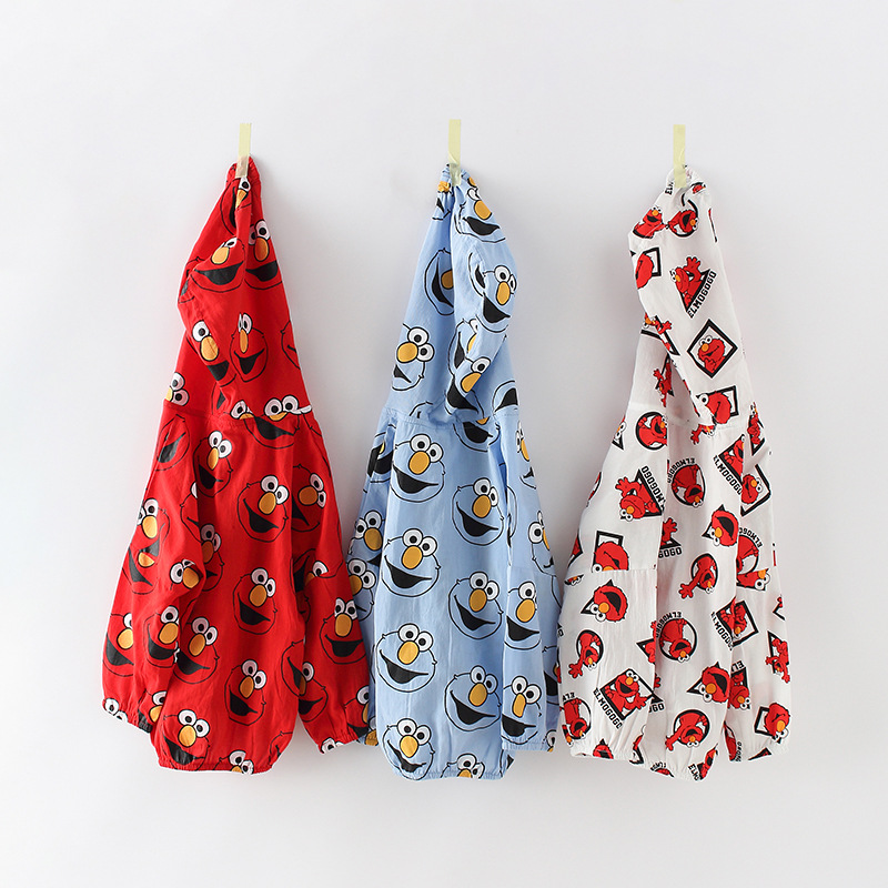 Children's sun protection clothing 2019 men and women Sunscreen baby coat Light and thin pure cotton children Sesame Street coatin the Children/Baby/Family fitted , Coat/Jacket/Overcoat , Ordinary jacket category - from Buy2taobao.com to provide professional Taobao agent buy service