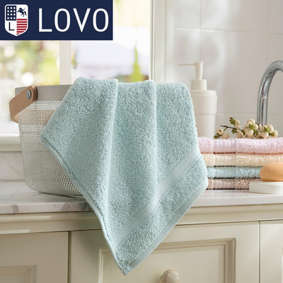 lovo家纺罗莱生活出品 全棉成人面巾儿童小方巾柔软透气洗脸毛巾