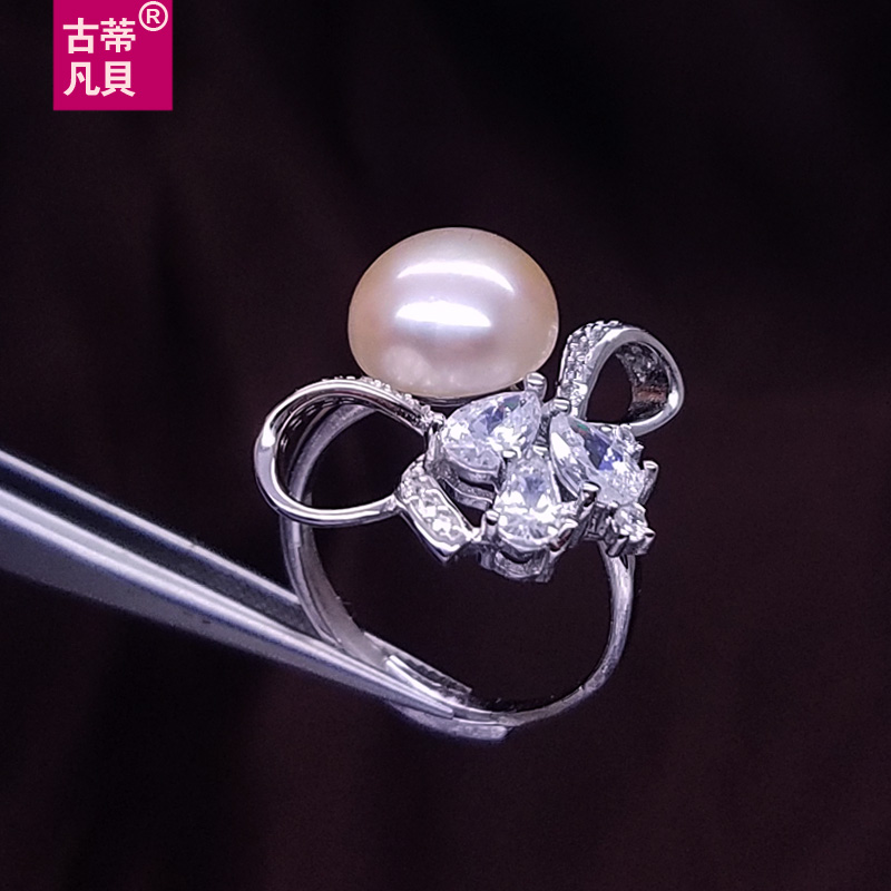 【古蒂】花结天然淡水珍珠戒指S925纯银珍珠指环防过敏可调节尺寸在类目 珠宝/钻石/翡翠/黄金, 天然珍珠(新), 手饰中 - 来自Buy2taobao.com提供专业的淘宝代购服务