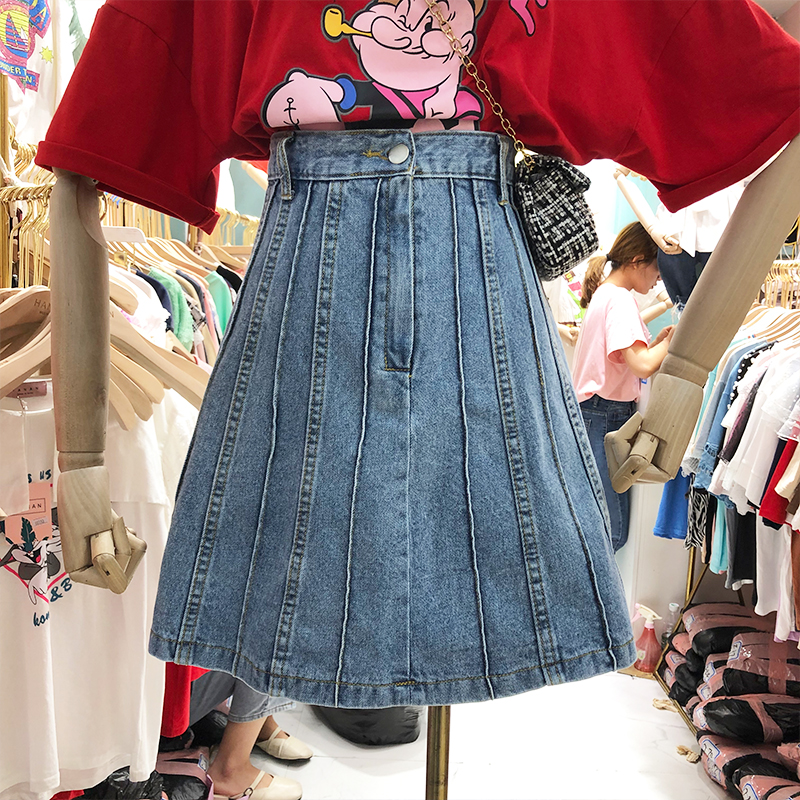 blue Paige cowboy Short skirt 2019 summer new pattern Korean Edition Easy Show thin A word skirt Package hip Short skirt Skirtin the Women's clothing/Boutique , Skirts category - from Buy2taobao.com to provide professional Taobao agent buy service