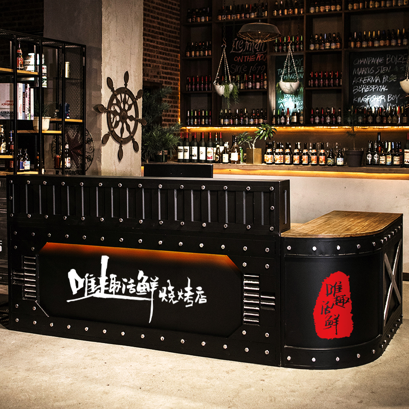 复古收银台酒吧工业风铁艺吧台转角店铺餐厅麻辣烫健身房创意柜台|msdalam kategori Perniagaan/perabot pejabat, Supermarket Furniture, daftar tunai - dari Buy2taobao.com untuk memberikan perkhidmatan ejen Taobao profesional membeli