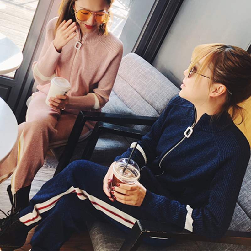 欧货运动套装女2019春新款棒球服休闲针织小脚裤时髦两件套在类目 女装/女士精品, 套装/学生校服/工作制服, 休闲运动套装中 - 来自Buy2taobao.com提供专业的淘宝代购服务