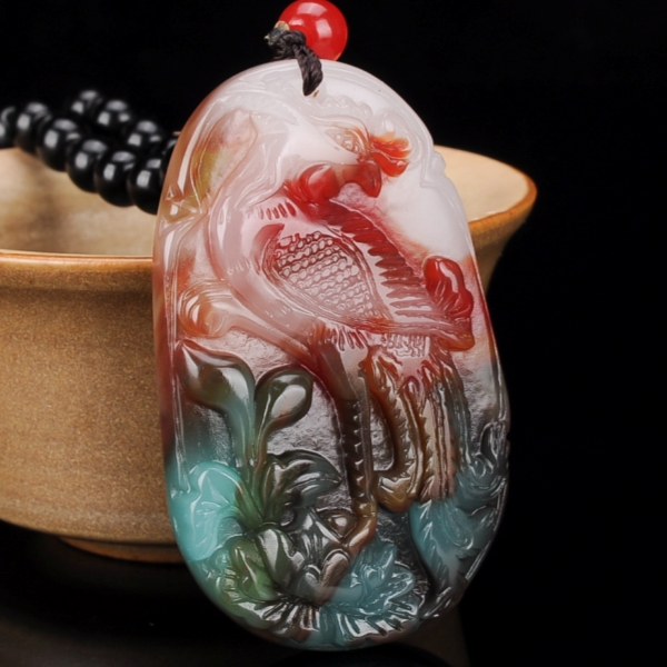 新疆和田玉吊坠天然彩玉凤凰鸡血红玉坠女款金丝玉玉石挂件毛衣链|msdalam kategori barang kemas/berlian/Emerald/emas, dan nephrite, Neckwear - dari Buy2taobao.com untuk memberikan perkhidmatan ejen Taobao profesional membeli