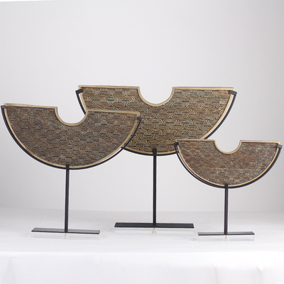 现代新中式树脂工艺品摆件新古典半圆样板房间别墅艺术品软装饰品