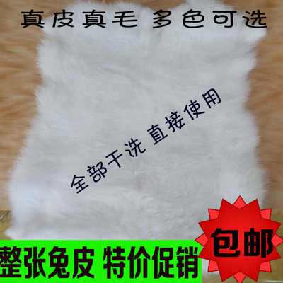 白色兔皮整张原料家兔皮獭兔毛皮草DIY护膝坐垫手包饰品手机壳