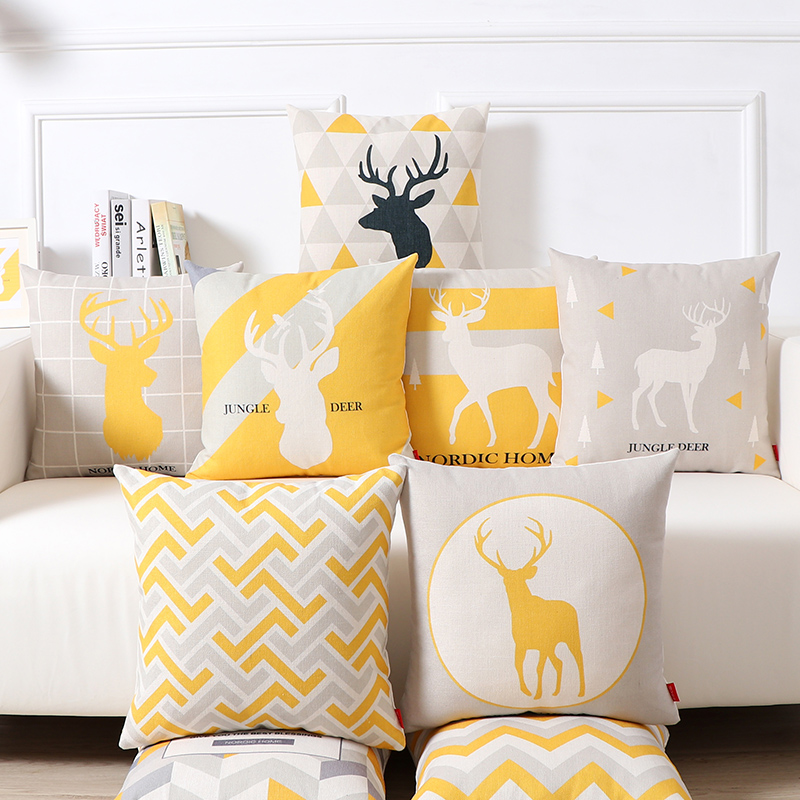 Northern Europe ins style Pillows Cotton and hemp Cushion a living room sofa Pillow Bedside backrest automobile Waist protection Simplicity modernin the Home Fabric , Pillow/Pillow category - from Buy2taobao.com to provide professional Taobao agent buy service