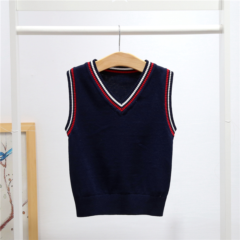 儿童演出服学生针织马夹校班服宝宝套头藏青v领马甲背心男童女童在类目 童装/婴儿装/亲子装, 马甲中 - 来自Buy2taobao.com提供专业的淘宝代购服务