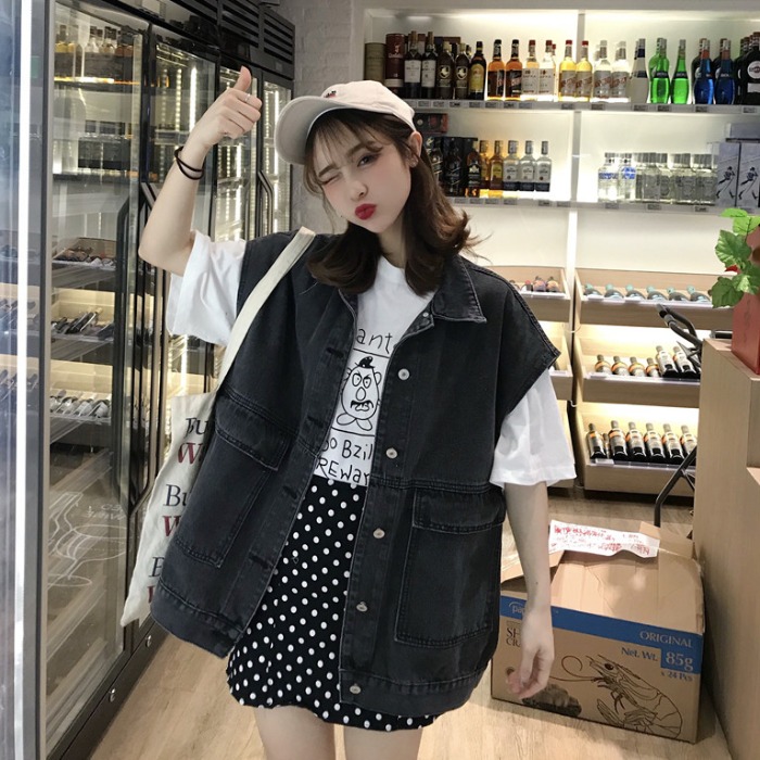 网红工装牛仔马甲女春秋2019新款韩版宽松中长款牛仔马夹无袖坎肩|ruв категории открытый/альпинизм/в поход/Поездки товаров, открытый одежды, Другие открытый одежды - от Buy2taobao.com для оказания профессиональной услуги покупки агента Taobao