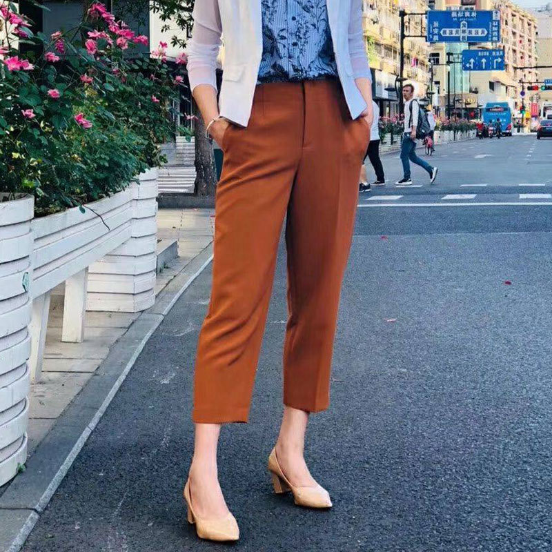 白领哥弟新2018夏季新款国内正品代购直筒九分休闲百搭裤女装裤子在类目 女装/女士精品, 裤子, 休闲裤中 - 来自Buy2taobao.com提供专业的淘宝代购服务