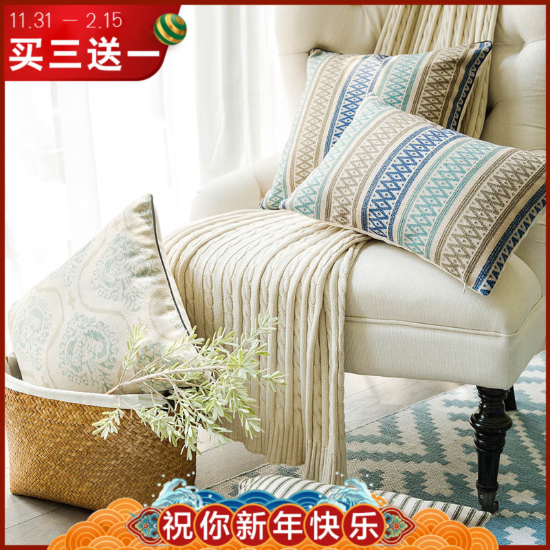 Hepburn Northern Europe modern style fashion Simplicity Blue-green American style Cotton and hemp Pillows Cushion to work in an office sofa Pillowin the Home Fabric , Pillow/Pillow category - from Buy2taobao.com to provide professional Taobao agent buy service