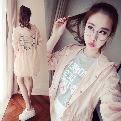 2016夏装中长款防晒衣女长袖大码胖mm防晒服新款200斤薄款外套潮