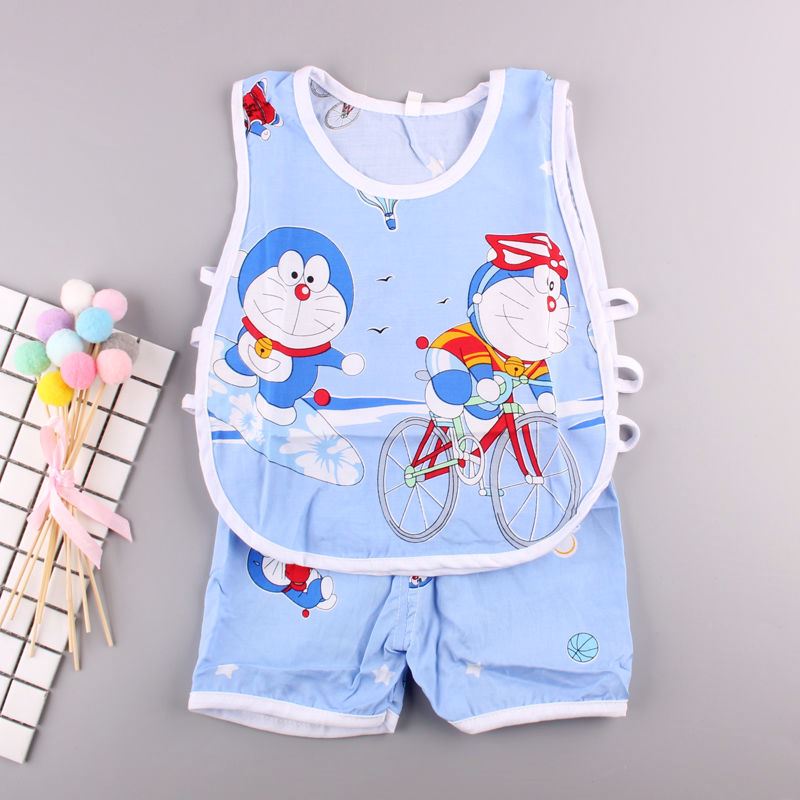 夏季婴儿童宝宝琵琶衫衣服空调服背心短裤套装纯棉绸薄款绵绸男孩在类目 童装/婴儿装/亲子装, 套装中 - 来自Buy2taobao.com提供专业的淘宝代购服务