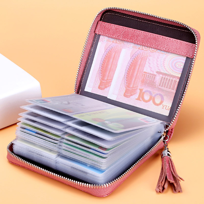 starfruit fresh Simplicity cowhide Card package Ladies multi-function capacity Card Pack zipper Clipin the Leather/Lady bags/Men's bag, Card package category - from Buy2taobao.com to provide professional Taobao agent buy service