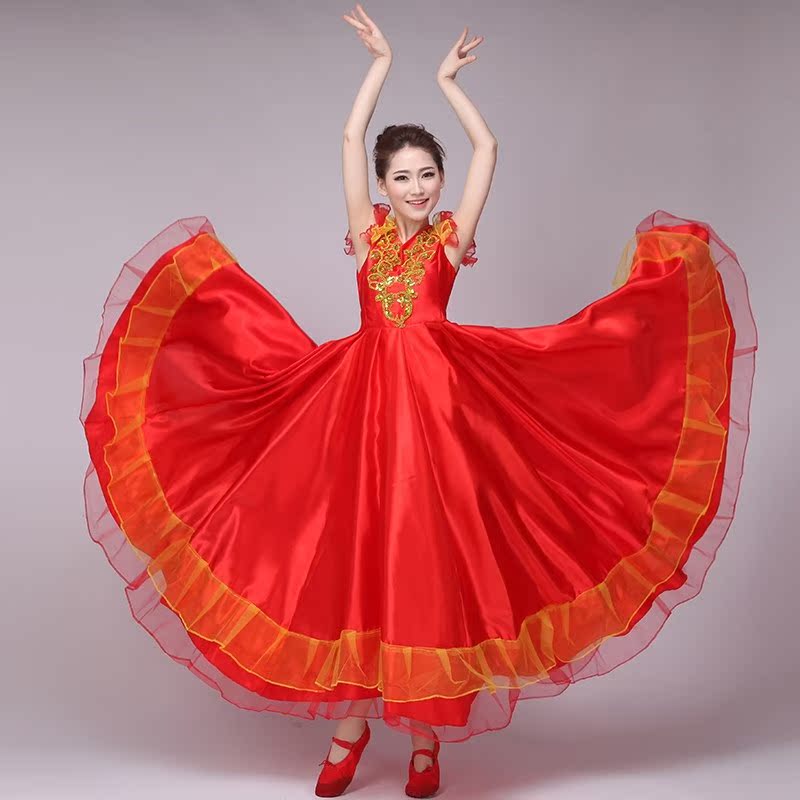 Opening Big swing skirt adult new pattern atmosphere Nation dance clothing square dance Dancers costume longuettein the Women's clothing/Boutique , Costume/National costume/Stage costumes , National costume/Costumes category - from Buy2taobao.com to provide professional Taobao agent buy service