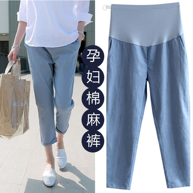 孕妇裤夏季薄款裤子外穿棉麻春夏九分阔腿宽松休闲打底裤春装夏装|ruв категории Всё для беременных и кормящих, брюки для беременных женщин/опорный брюшной брюки, женские брюки - от Buy2taobao.com для оказания профессиональной услуги покупки агента Taobao