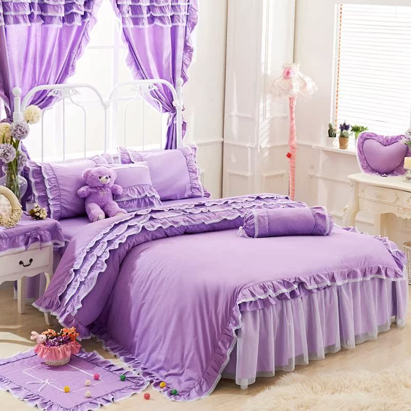Bedclothes pure cotton Korean Edition lovely Cotton clip Bedspread Four piece suit Cotton Skirt Princess wind Kitin the Women's Shoes, Canvas shoes category - from Buy2taobao.com to provide professional Taobao agent buy service