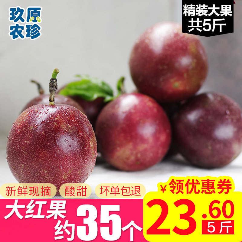 当季水果 热带百香果5斤大果现摘 一级新鲜大红果广西白香果包邮