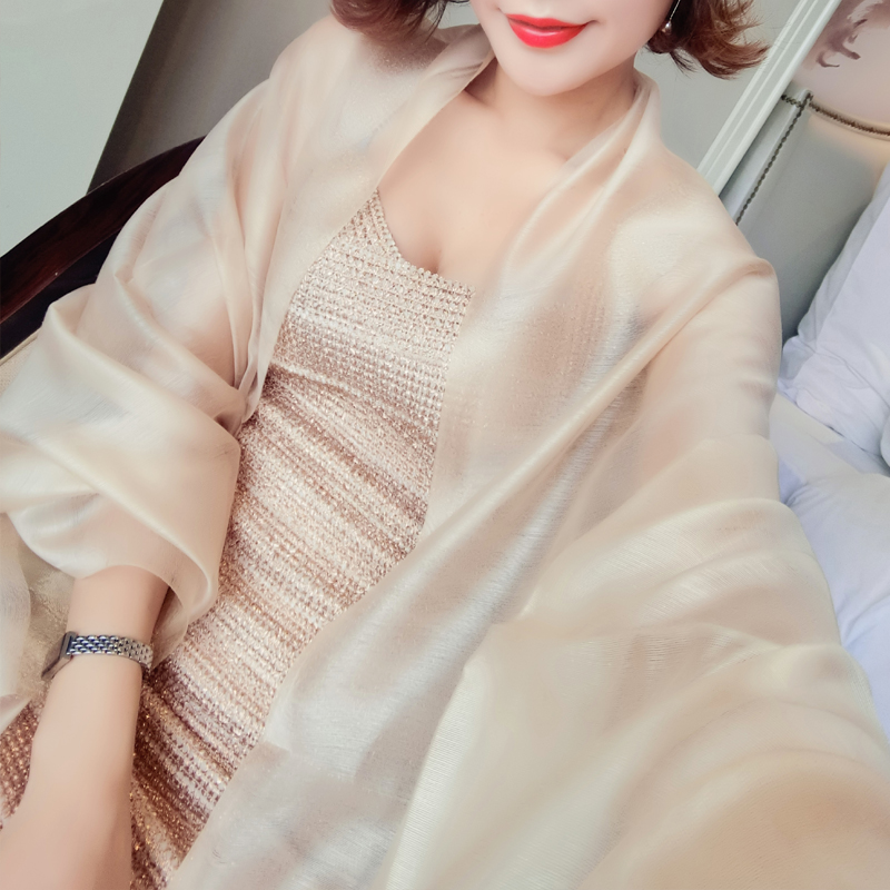春秋夏天礼服披肩拼接金丝线丝巾长巾欧根纱真丝防晒围巾女款包邮|msdalam kategori Aksesori/Belt kulit/Hat/Muffler, Muffler/tudung/selendang - dari Buy2taobao.com untuk memberikan perkhidmatan ejen Taobao profesional membeli